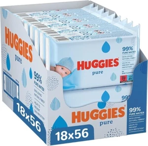 Huggies Pure Baby Wipes 18 Packs (1008 Wipes Total) -99 Percent Pure Water Wipes - Picture 1 of 7