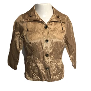 Giacca blazer Ruby Rd elegante con bottoni ~ taglia 6P ~ oro chiaro ~ manica 3/4 - Foto 1 di 3