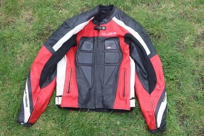 Frank Thomas Motorcycle Leather Jacket Black Red White UK 40 Racing Suit EU 50 - Image 1 of 4