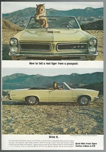 1965 PONTIAC GTO advertisement, Pontiac GTO print ad, front & side view photos - Foto 1 di 3