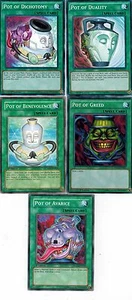 5-Card set: Pot of Greed_Pot of Duality _ Dichotomy_ Benevolence, Avarice YUGIOH - Picture 1 of 1