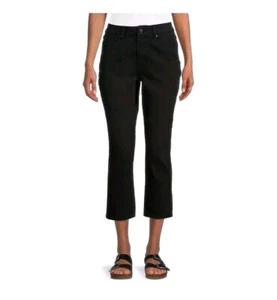 Jeans donna nero vita alta taglio dritto taglia 10 tempo e tru nuovo - Foto 1 di 8
