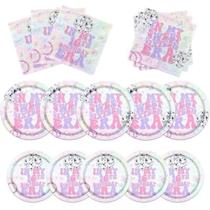 My Birthday Era Party Supplies Girls 60 Pack Iridescent Sweet 16 Plates Napkins - Picture 1 of 6