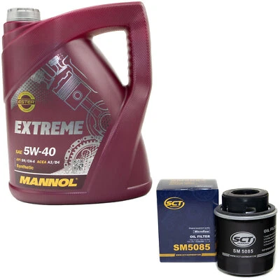 MANNOL Motoröl Set 5W-40 5 Liter + Ölfilter SM 5085 für Audi A1 A3 Seat Skoda VW Passat