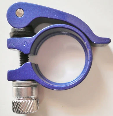 蓝色快速释放自行车座椅开机自检夹 1 1/8 英寸自行车零件 191-2 — 第 1/3 张图片