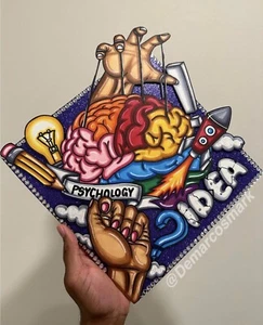 PSYCHOLOGY 3D Grad Cap Topper Decoration | One Size Fits All Class Of 2024 - Picture 1 of 3