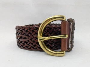 Vintage Cintura Coach in pelle intrecciata taglia small British Tan Made in Turkey intrecciata - Foto 1 di 16
