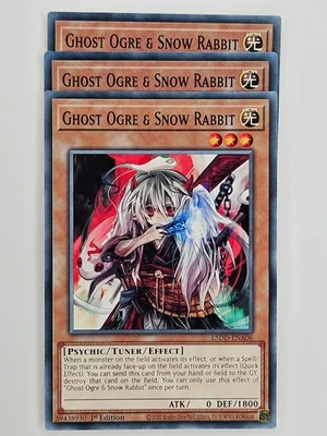 Yu Gi Oh - 3x L5DD-ENA06 Ghost Ogre & Snow Rabbit - Common - Image 1 of 4