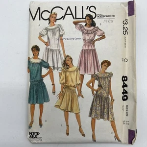 McCall’s 8449 Drop Waist Dress & Sash Size 14 Vintage 1983 Uncut - Picture 1 of 3