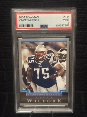 2004 Bowman Vince Wilfork #144 Rookie RC PSA 9 MINT * New Slab * Patriots * FHOF - Image 1 of 2