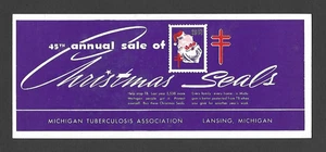 U.S. 1951 CHRISTMAS SEALS ADVERTISING BLOTTER, GREEN CATALOG # 51B.5 - Picture 1 of 2