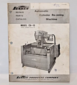 Sunnen Model CK-10 Automatic Cylinder Re-Sizing Machine Repair Parts Catalog - Picture 1 of 8