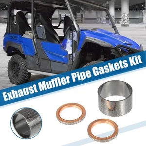 1 Set Guarnizione Silenziatore Tubo Scarico per Yamaha Rhino 660 YXR660F 4X4 - Foto 1 di 7
