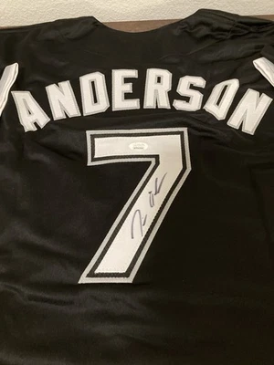 Tim Anderson Signed Autograph Black Custom Jersey White Sox JSA - Image 1 of 4