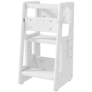 HOMCOM Torre Montessoriana per Bambini 3 Altezze Regolabili 47x47x90cm Bianco - Foto 1 di 10
