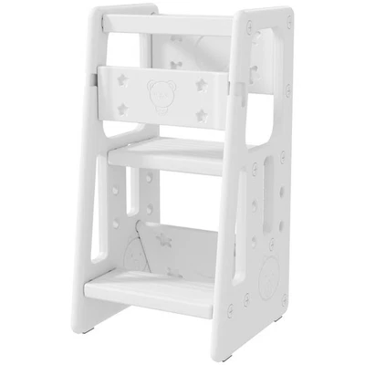 HOMCOM Torre Montessoriana per Bambini 3 Altezze Regolabili 47x47x90cm Bianco - Immagine 1 di 4
