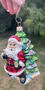 Christopher Radko Santa Claus adorno de Navidad MILLENNIUM CHEER 2000 DE COLECCIÓN - Imagen 1 de 11