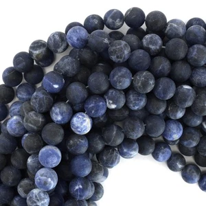 Cuentas redondas de sodalita azul mate natural piedras preciosas 15,5" hilo 4 mm 6 mm 8 mm 10 mm - Imagen 1 de 4