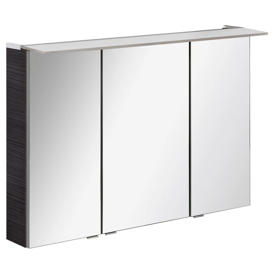 Fackelmann B. LED Spiegelschrank Badmöbel schwarz 100 Cm Made In Germany