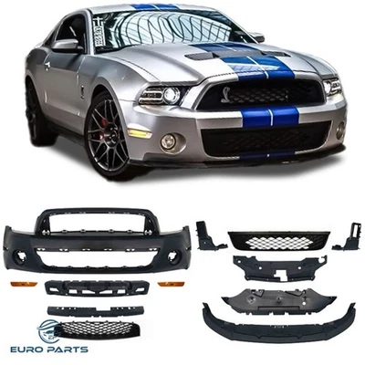 Cubierta de parachoques delantero para Ford Mustang 10-14 GT500 estilo conversión con rejilla Foto 1 de 4