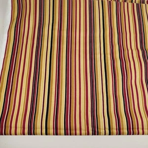 Cotton Striped Fabric by Cranston Golden Yellow Maroon 3.5 Yards Fall Colors - Picture 1 of 4