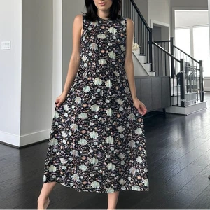 ULLA JOHNSON Clea Sleeveless Floral Jersey Midi Dress - Picture 1 of 9