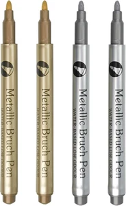 Acrylstifte Gold & Silber 4er Set – Wasserfest & Schnell Trocknend Marker - Bild 1 von 6
