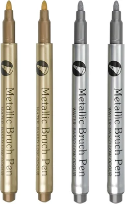 Acrylstifte Gold & Silber 4er Set – Wasserfest & Schnell Trocknend Marker - Bild 1 von 4