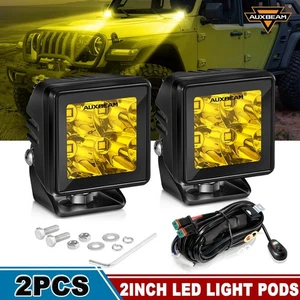 AUXBEAM 2" LED Work Light Amber Spot Pods Driving Lamp Offroad Car Truck ATV UTV - Picture 1 of 12