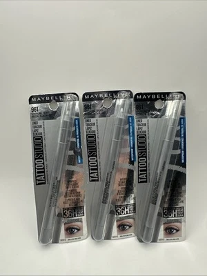 3-Maybelline Tattoo Studio Gel Pencil Eyeliner Sealed 961 - Sparkling Silver - Image 1 of 3