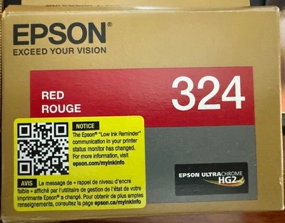 2 Epson T324 Red Ink Cartridge Genuine 324 SureColor P400 Exp 03/2027 - Image 1 of 2