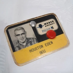 Insignia de identificación vintage Weber Aircraft Walter Kidde avión aerolínea Cali - Imagen 1 de 7