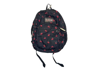 MOCHILA CEREZA JANSPORT TRANS Negra/Roja Verano Caminata Libro Escolar Estudiante Gimnasio Bolsa Foto 1 de 4