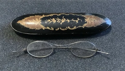 Ancien Étuis À Lunettes Fin XIX éme Carton Bouilli. - Photo 1/4