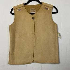Vintage Osh Kosh Tan Faux Suede Vest Size Extra Large NWT - Picture 1 of 7