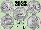 💰 2023 P &D American Women Quarters - Pełny zestaw 2023 z 10 monet - UNC - Mennica amerykańska