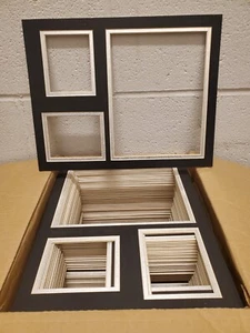 Case of 100 Picture Framing Mat 11x14 for 8x10 Raiders Colors Black and Silver - Picture 1 of 13