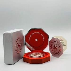 RARO 1994 Singapur $10 Plata Piedfort (2oz) Moneda Prueba-Año Lunar del Perro - Imagen 1 de 6