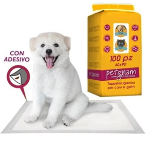 100 500 TAPPETINI ASSORBENTI PER CANI 60x90 TRAVERSE CANE PANNOLINI PETGNAM - Foto 1 di 1