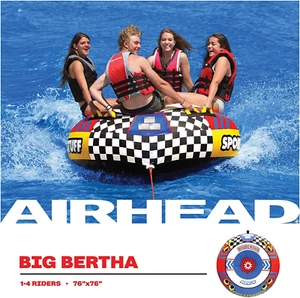 4 Person Towable Ride Tube for Boating Watersport Padded Handle Comfort Durable - Picture 1 of 4