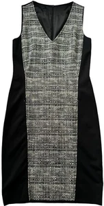 Akris Punto Dress Womens size 4 Black Wool Blend Sleeveless V-Neck Sheath Lined - Picture 1 of 15