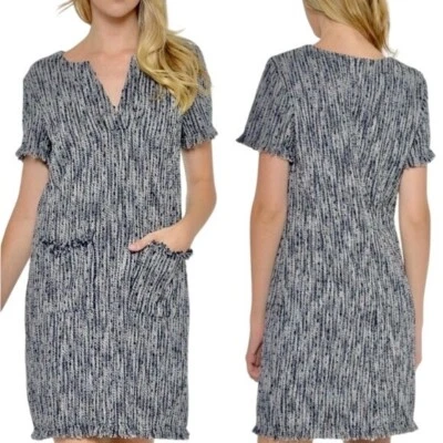 Твид Esley с полной подкладкой темно-белый классический стильный футляр размер S - Изображение 1 из 4