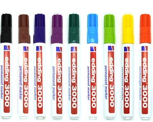 EDDING 3000 Permanentmarker Permanent Filzstift 1,5 - 3mm Rund ALLE FARBEN 🖊️✅ - Bild 1 von 19