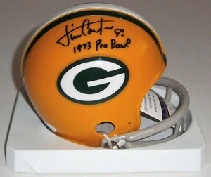PACKERS Jim Carter firmado mini casco con 1973 Pro Bowl JSA certificado de autenticidad autógrafo automático - Imagen 1 de 3