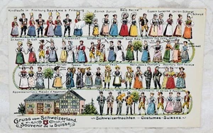 162q. GUGGENHEIM ARTIST, GRUSS VOM SWITZERLAND, COSTUMES OF DIFF SWISS CITIES - Picture 1 of 2