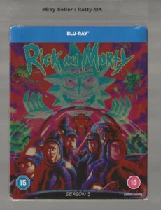 RICK AND MORTY : SEASON 5 - UK EXCLUSIVE BLU RAY STEELBOOK - NEW & SEALED - Picture 1 of 6