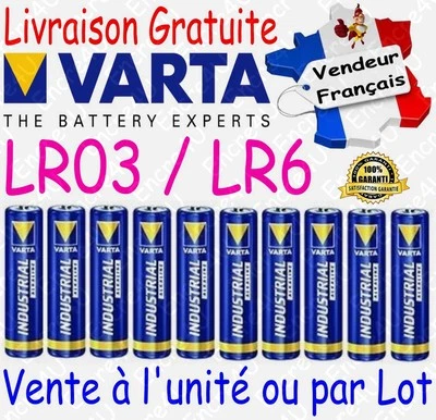 Piles Alcaline VARTA Industrial LR6 LR06 AA LR3 LR03 AAA : à l'unité ou par lot