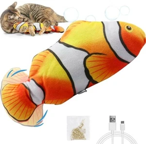 11 Zoll elektrisch bewegliches Clown Fisch Katzenspielzeug - Bild 1 von 7