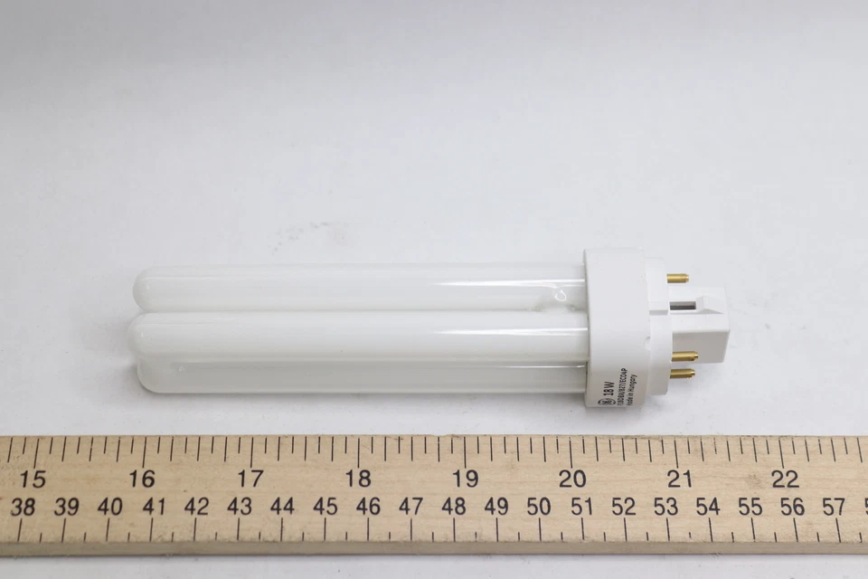GE Quad Tube Compact Fluorescent 82 CRI 2700K 18W T4 F18DBX/827/ECO4P - Image 1 of 1