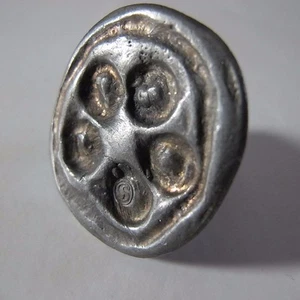 Pewter Ring Tin Brutalist Denmark Modernist Mid Century vintage Ring - Picture 1 of 12